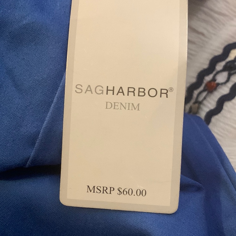 Blue sag harbor denim casual pants
